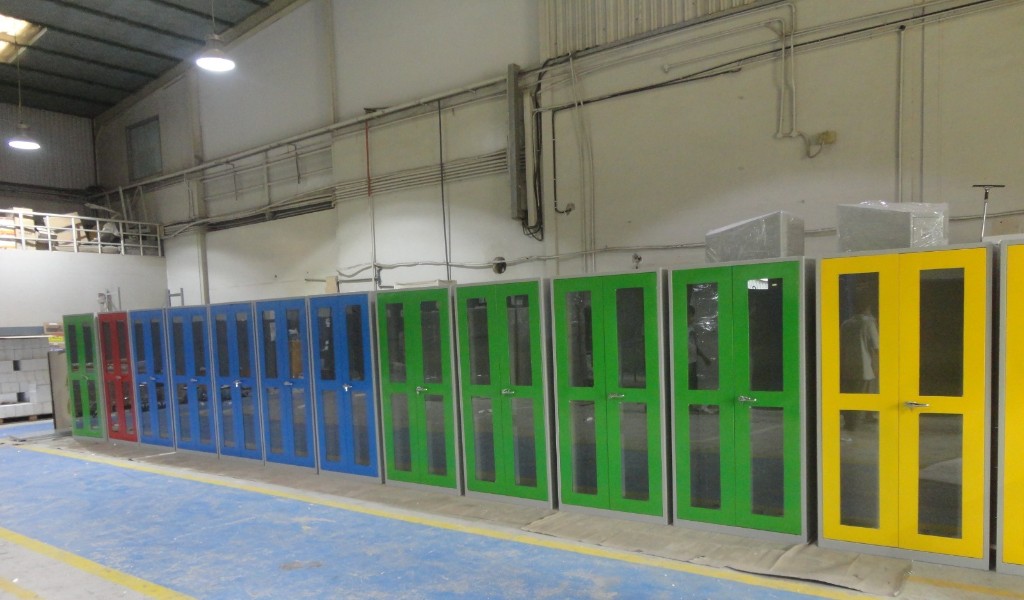 Colour-Coded Storage Cabinets