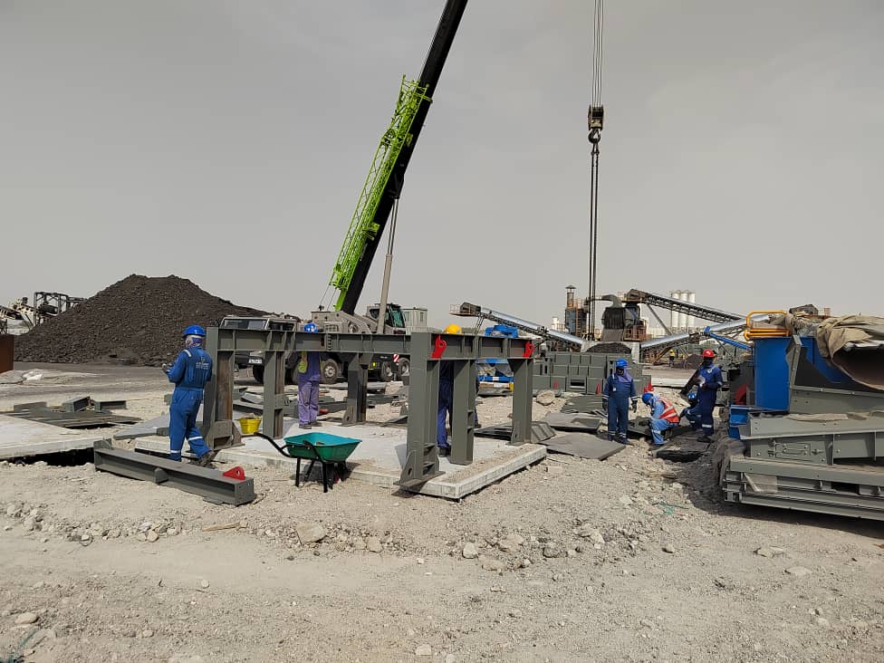 Steel Frame on Foundation