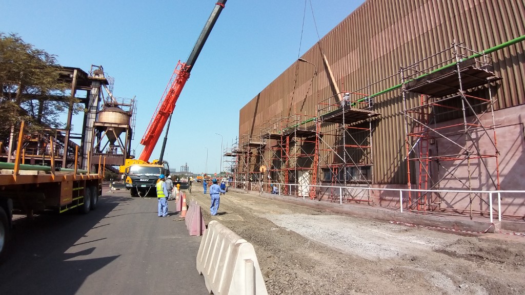 Crane Lifting at Facade